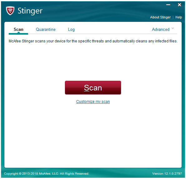 McAfee AVERT Stinger(杀毒软件) V12.1.0.2797 32位 绿色版