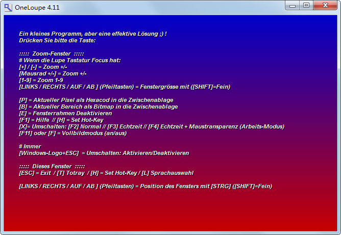 OneLoupe(桌面放大镜软件) V4.11 多国语言绿色版